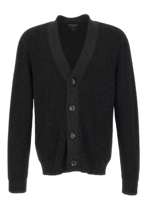 Emporio Armani button-fastening V-neck cardigan - Black