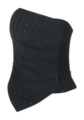 NISSA sequinmed striped top - Black