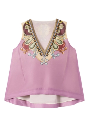 La DoubleJ V-neck printed top - Pink