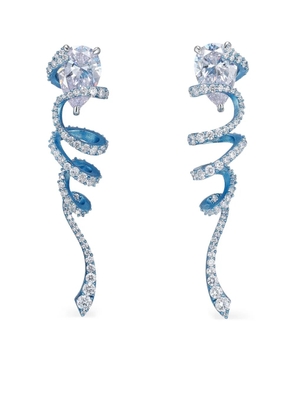 Anabela Chan 14K white gold and black rhodium vermeil Ribbon Twirl diamond earrings - Blue