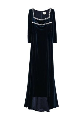 JEAN-LOUIS SABAJI crystal-embellished velvet gown - Blue