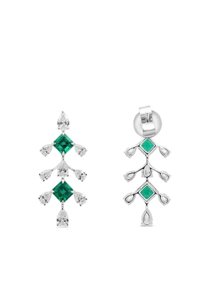 HYT Jewelry 18K white gold emerald and diamond earrings - Silver