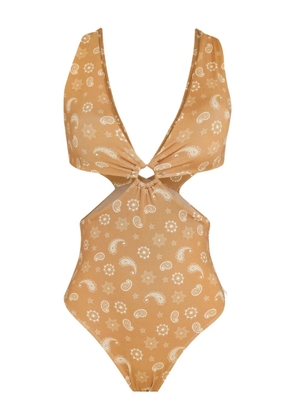 Brigitte paisley-print swimsuit - Yellow