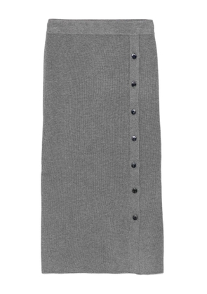 LIU JO ribbed button-detail skirt - Grey