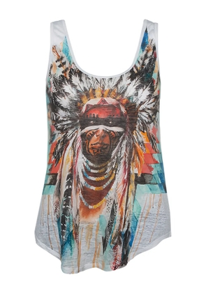 Balmain Pre-Owned 2024 printed scoop-neck tank top - Grey