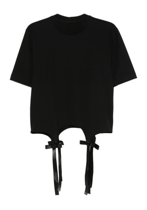 HAMZA ribbon-detail cropped top - Black