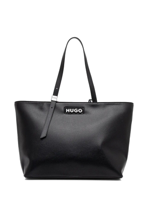 HUGO buckle-detail logo tote bag - Black