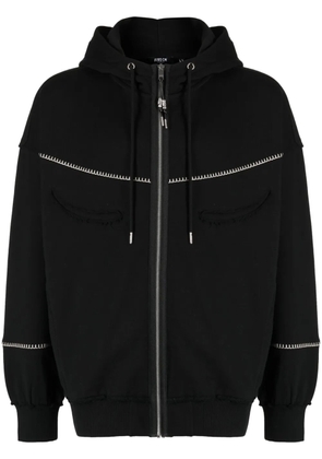 FIVE CM distressed hooded jacket - Black