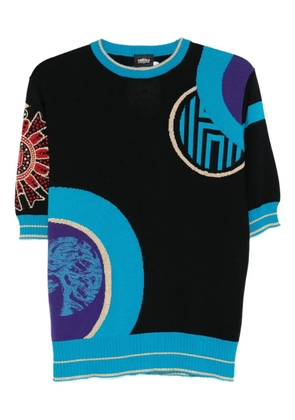 Versace Pre-Owned 2000s geometric-floral T-shirt - Black