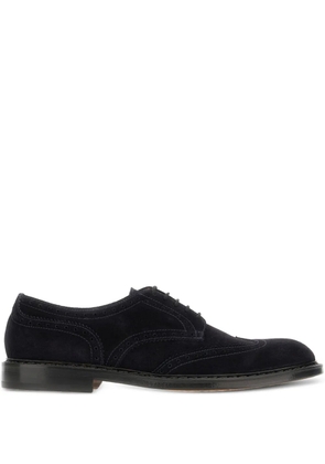 Doucal's brogue-detail suede oxford shoes - Black