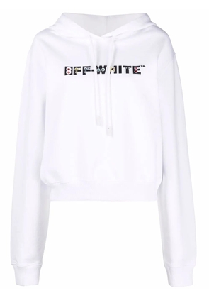 Off-White rhinestone-embellished logo hoodie