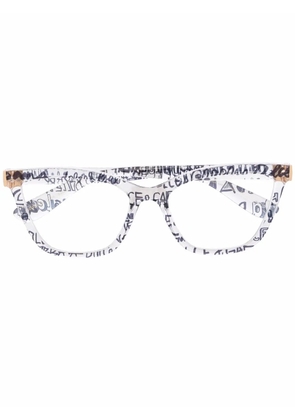 Dolce & Gabbana Eyewear slogan cat-eye glasses - Neutrals
