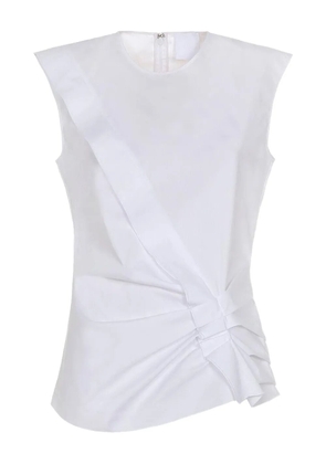 Mantu gathered ruffled top - White