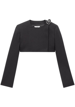 Courrèges pinstripe-pattern cropped jacket - Black