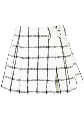 Self-Portrait check-pattern mini skirt - Black