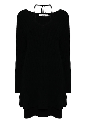 b+ab lace-up knitted minidress - Black