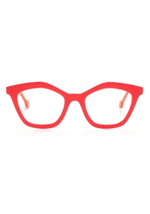 L.A. EYEWORKS Ronette geometric-frame glasses - Red