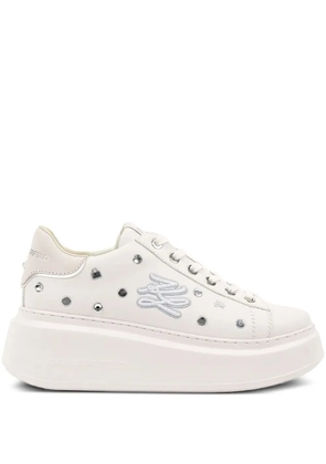 Karl Lagerfeld crystal-embellished platform sneakers - White