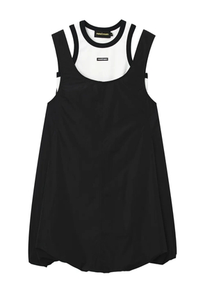 Mini Cream layered balloon mini dress - Black