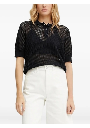 IVY OAK Flo mesh-panel polo top - Black