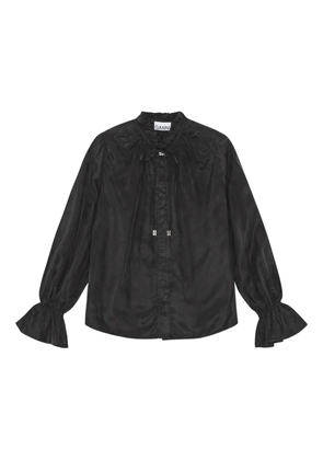 GANNI ruffled-collar blouse - Black