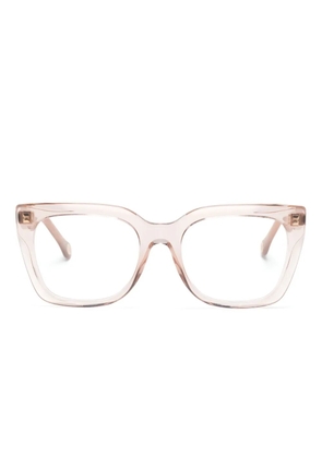 Carolina Herrera translucent oversize-frame glasses - Pink