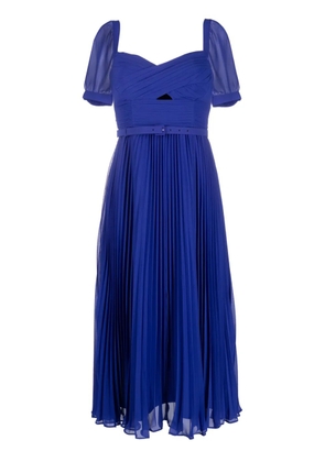 Self-Portrait sweetheart-neck dress - Blue