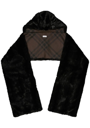 Burberry hooded faux-fur scarf - Black