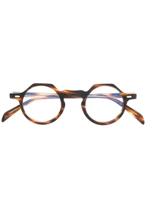 Lesca Yoga round frame glasses - Brown