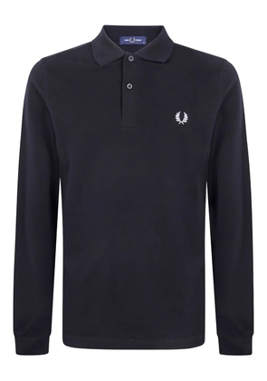 Fred Perry embroidered long-sleeve polo shirt - Black
