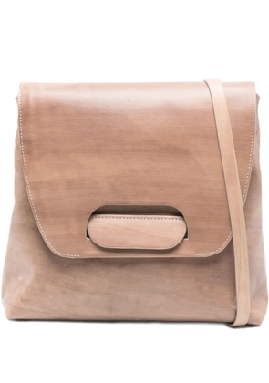 Cecchi De Rossi leather flap-detail shoulder bag - Neutrals