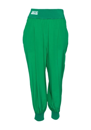 Fendi Pre-Owned ribbed-trim trousers - Green