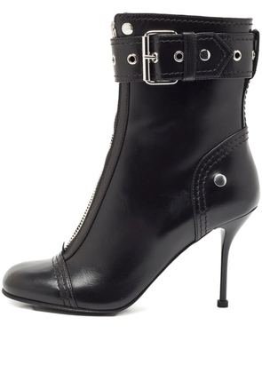 Alexander McQueen Pre-Owned zipped buckled boots - Black