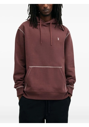 AllSaints Amir contrast-stitch hoodie - Red