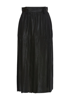 Versace Pre-Owned 1980s silk midi skirt - Black