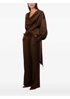 VIVEH Suhail cowl-neck tie-detail top - Brown