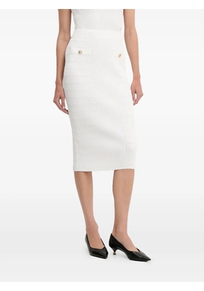 GUESS USA ribbed midi skirt - White