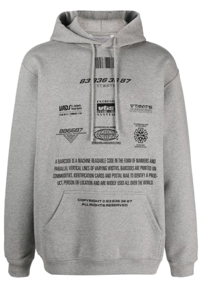 VTMNTS Movie Barcode Definition cotton hoodie - Grey