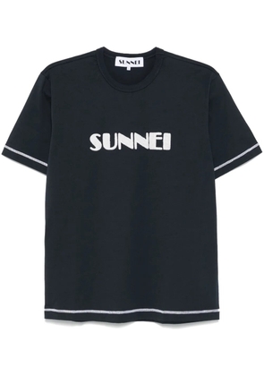Sunnei flocked logo T-shirt - Blue