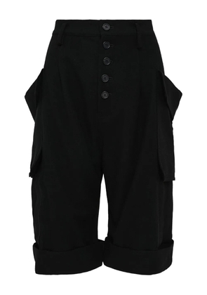 Yohji Yamamoto button-fastening cargo shorts - Black