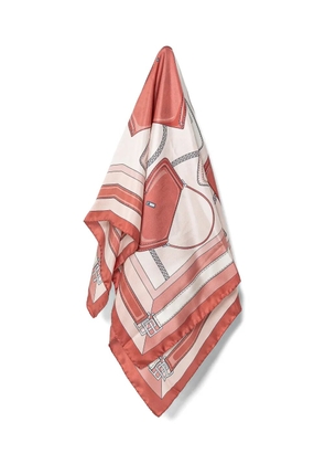 BOSS graphic-print silk scarf - Red