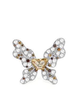 HYT Jewelry 18K white gold butterfly diamond ring - Silver