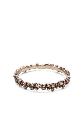 Noguchi 14K white gold Sand diamond ring