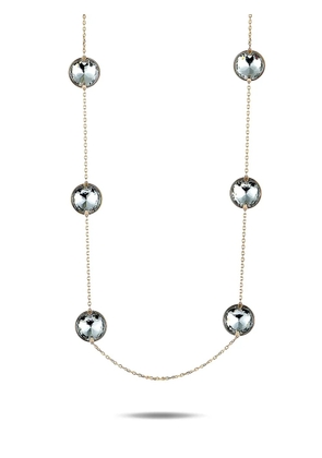 Swarovski 14K yellow gold Globe Strandage crystal necklace