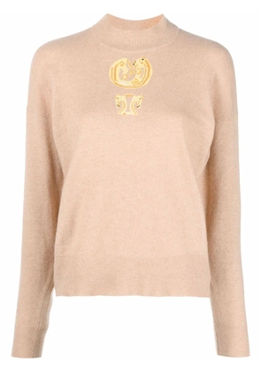 Hermès Pre-Owned 1980 horse-head cashmere jumper - Neutrals