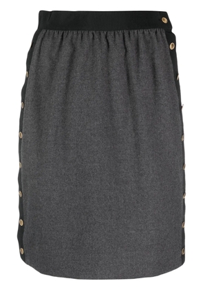 CHANEL Pre-Owned 1990s button-embellished wool skirt - Grey