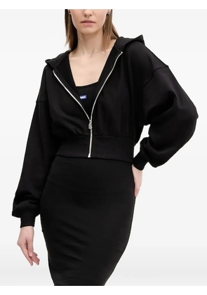 HUGO hooded zip-up cardigan - Black