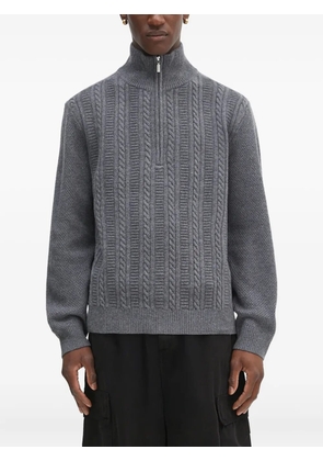 A.P.C. cable-knit half-zip sweater - Grey