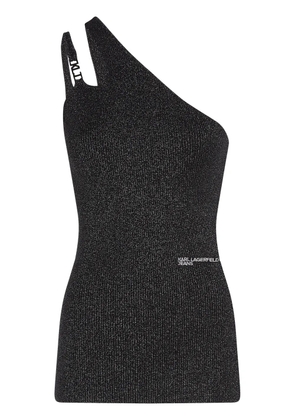 Karl Lagerfeld Jeans logo-plaque top - Black