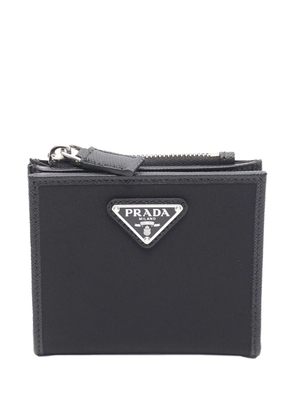 Prada Pre-Owned 2013-2025 Saffiano-Trimmed Tessuto Zip Bifold Wallet small wallets - Black